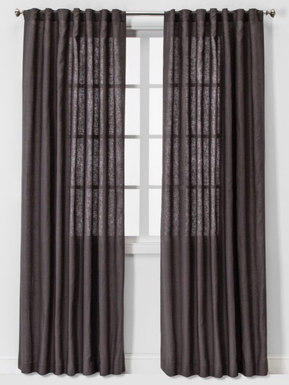 IKEA Ritva Dark Grey Cotton Curtain Panels - Pair 57x98